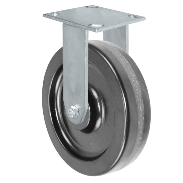 8"x2" Phenolic Wheel, Rigid Caster, Plate Size: 4-1/2x6-1/4", C